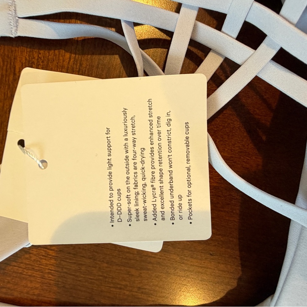 Lululemon FlexyFlex Strappy Yoga Bra Light Support D-DDD NWT Serene Blue S/M - Picture 7 of 9
